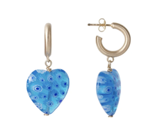 Load image into Gallery viewer, Fairley Azzurro Love Hoop Earrings
