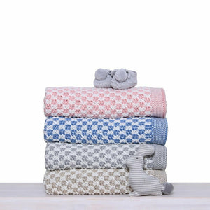 D'Lux Cradle Cotton Knitted Cot Blanket - Grey