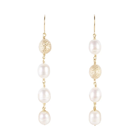 Fairley Golden Pearl Chandelier Earrings