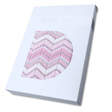Load image into Gallery viewer, D&#39;Lux Marley Cotton Knitted Zig Zag Cot Blanket - Pink
