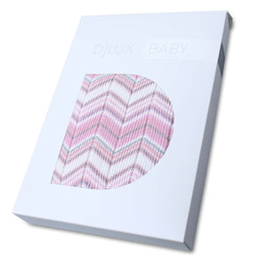 D'Lux Marley Cotton Knitted Zig Zag Cot Blanket - Pink