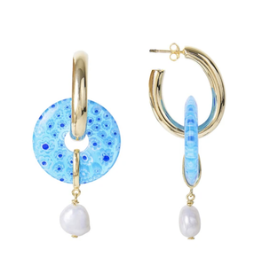 Fairley Azzurro Pearl Hoop Earrings