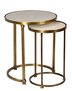 Set 2 Gold Round Nesting Tables