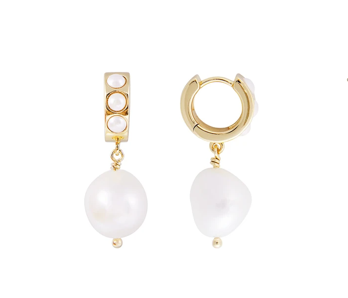 Fairley Crystal Pearl Drop Earrings