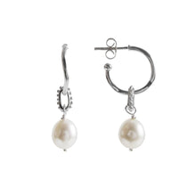 Load image into Gallery viewer, Fairley Pearl Granulation Hoop Earrings
