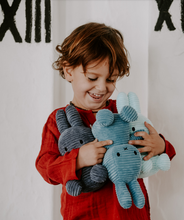 Load image into Gallery viewer, Miffy Plush Corduroy Sitting Teddy - Aviator Blue
