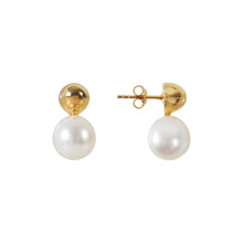 Load image into Gallery viewer, Fairley Pearl Sphere Stud Earrings - Gold
