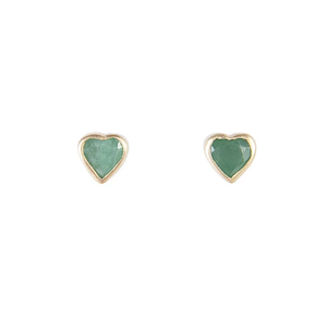 Fairley Emerald Heart Stud Earrings