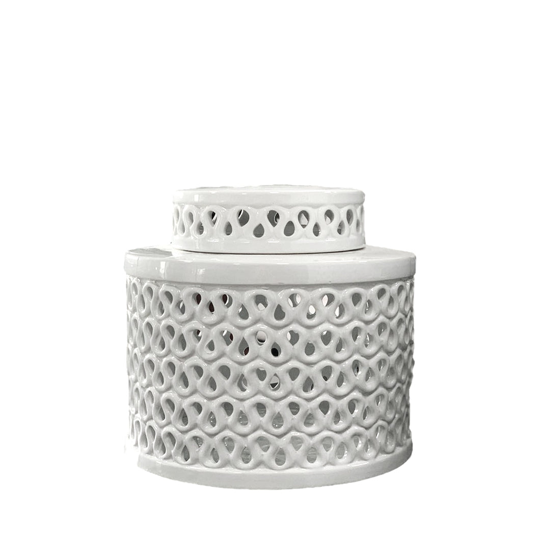 Noosa White Cylinder Jar - Small